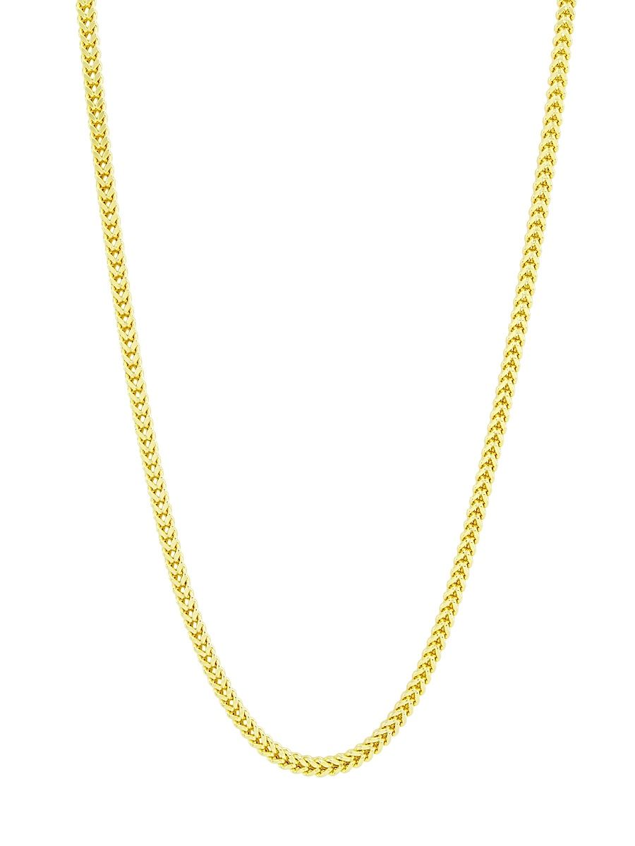 Men's COLLECTION 14K Yellow Gold Semi-Solid Square Franco Chain Necklace - Gold - Size 24