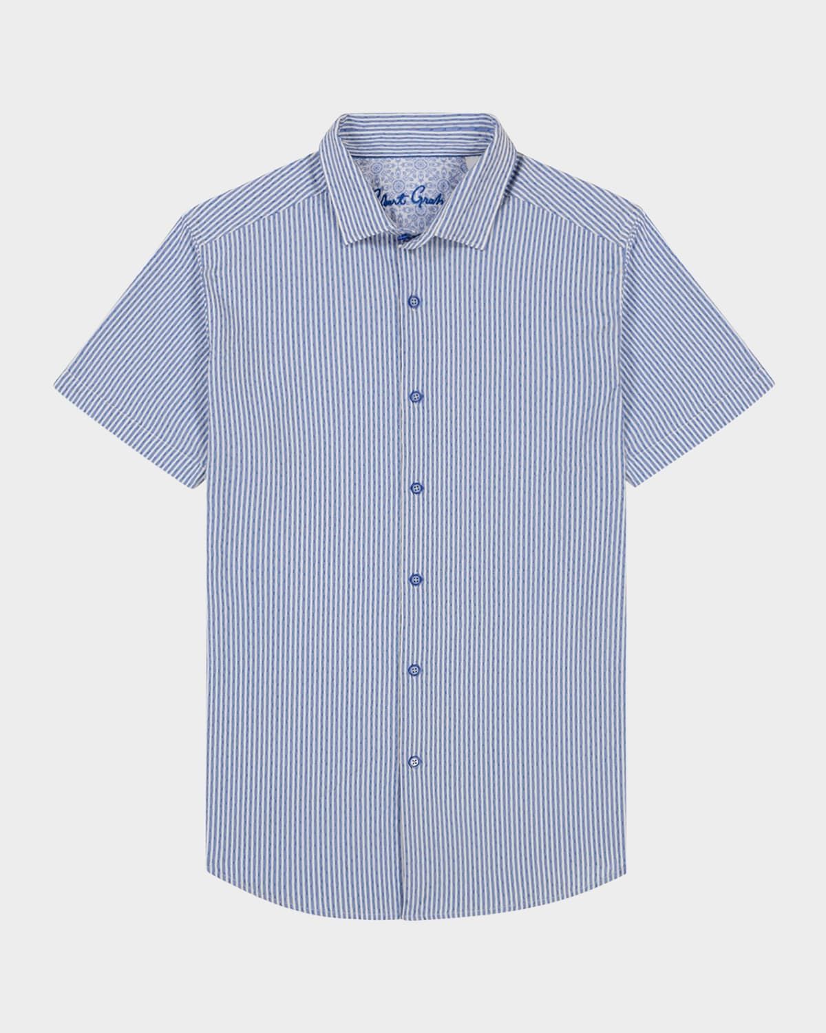 Men & apos;s Fornillo Seersucker Short-Sleeve Shirt