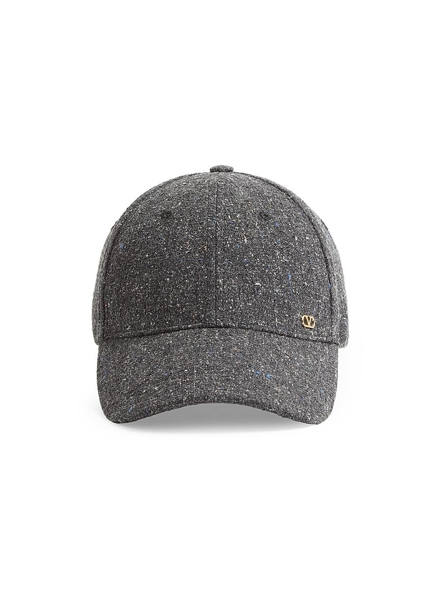 Men's VLogo Signature Wool Baseball Cap - Grey - Size Small