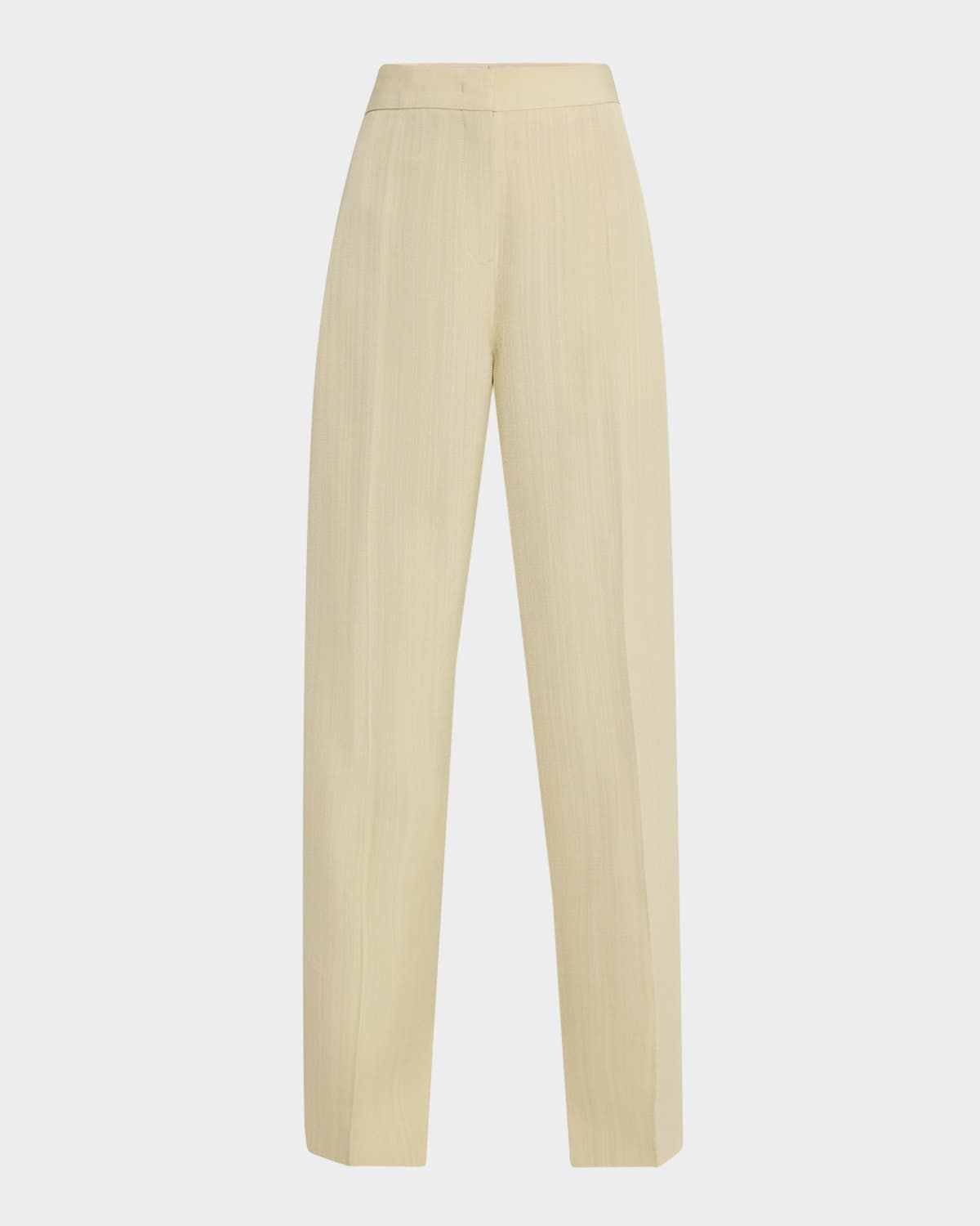 Mid-Rise Straight-Leg Trousers