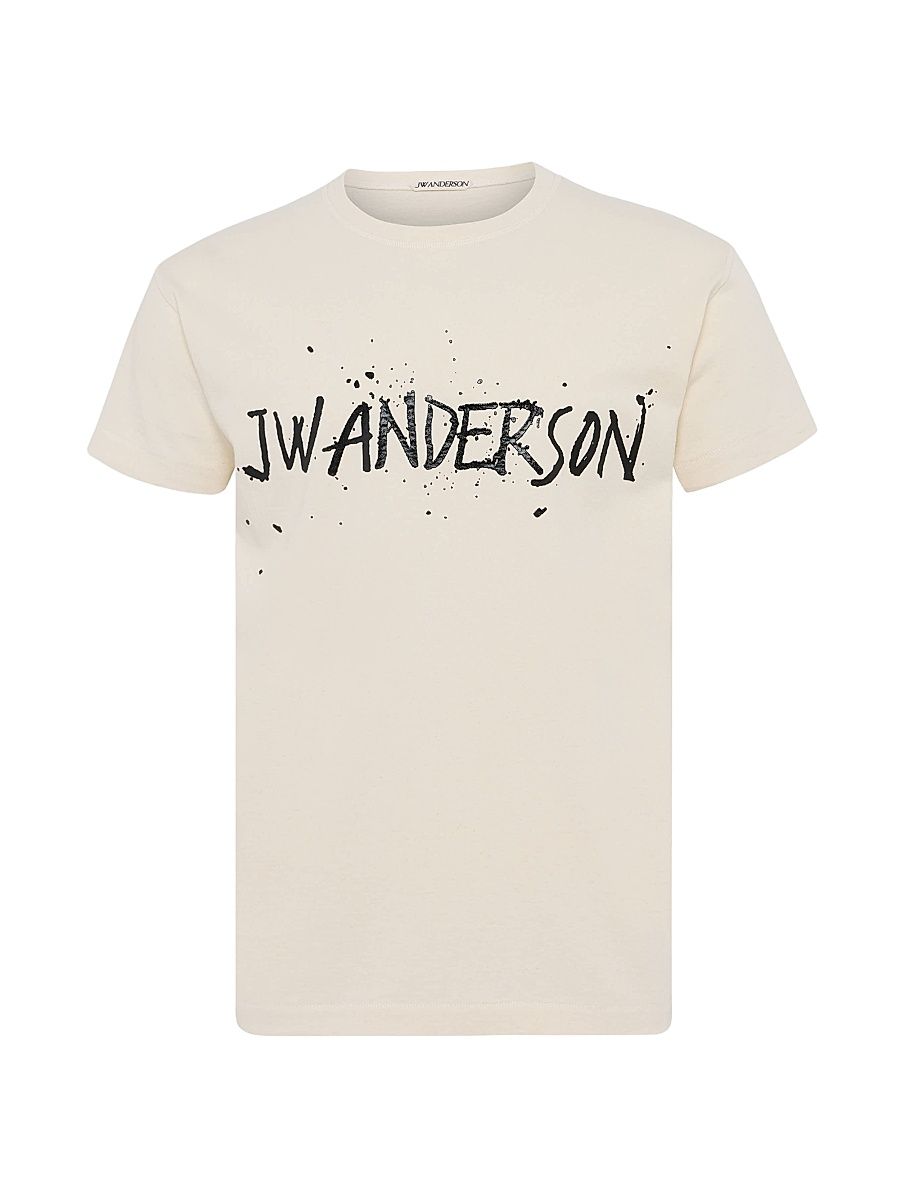 Men's Circular Splatter Logo T-Shirt - Ecru - Size Large