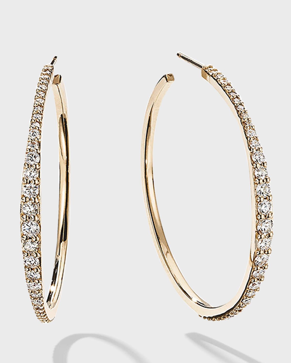 Yellow Gold Flawless Graduating Hoop Earrings