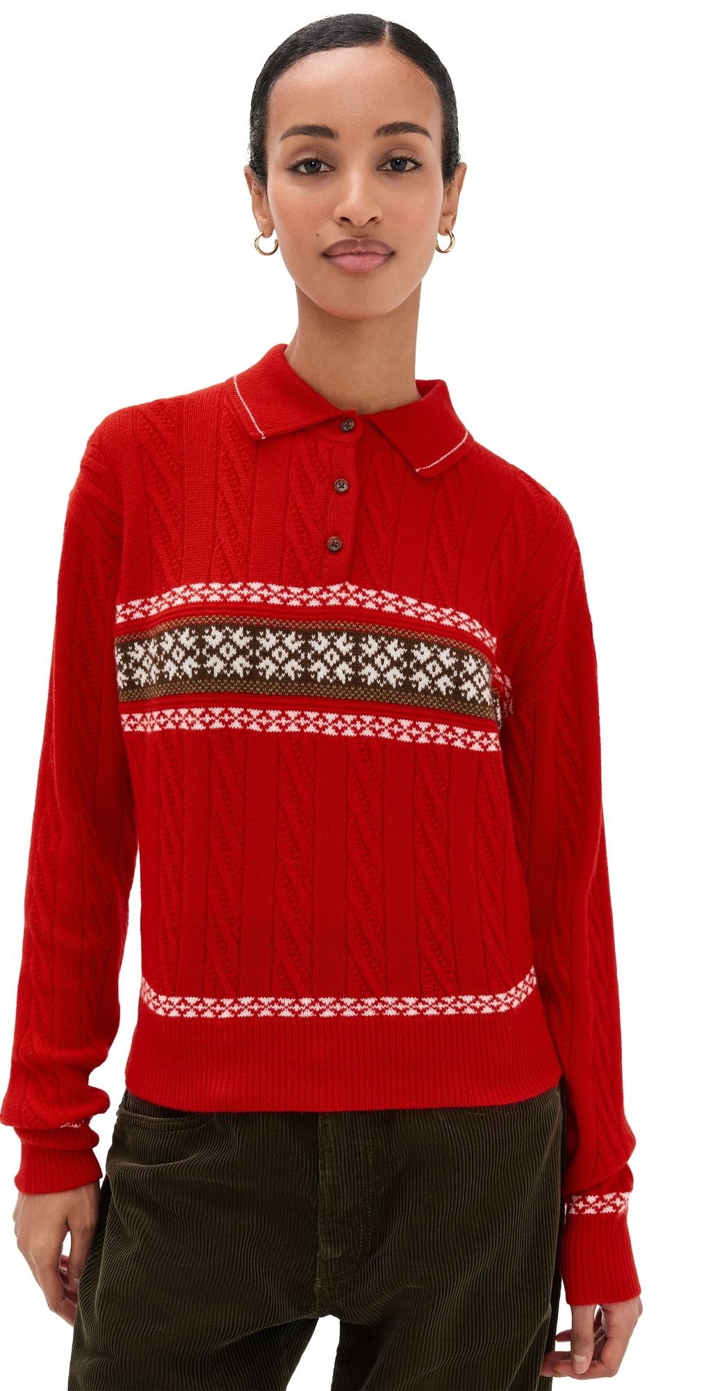 Guest in Residence Cable Collegiate Polo Chili Combo L