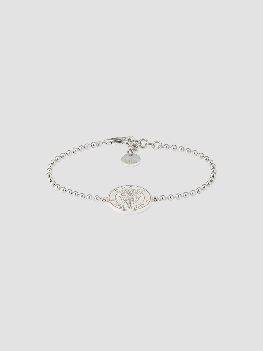 Gucci Men's Gucci Crest Sterling Silver Boule Bracelet - Silver - Size 18