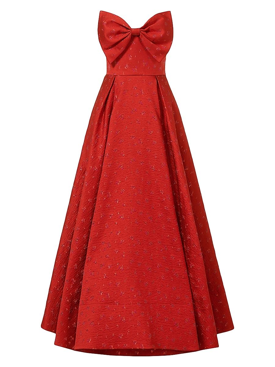 Women's Juliette Jacquard Bow Cocktail Dress - Red - Size 8
