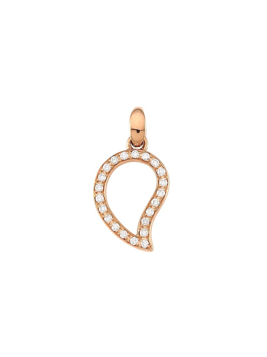Women's Signature Wave 18K Rose Gold & Diamond Pavé Small Pendant - Rose Gold
