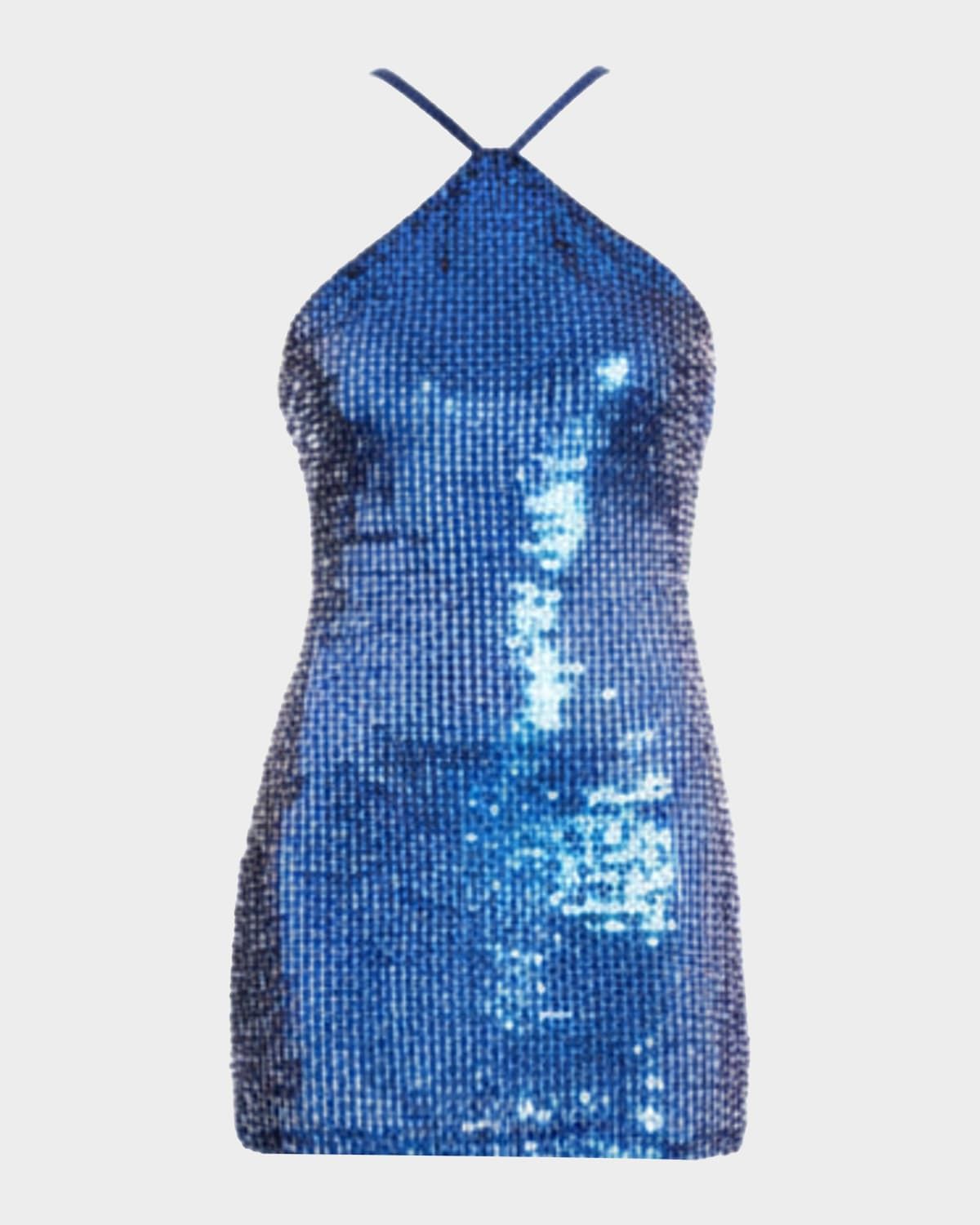 Suri Bodycon Sequin Halter Mini Dress