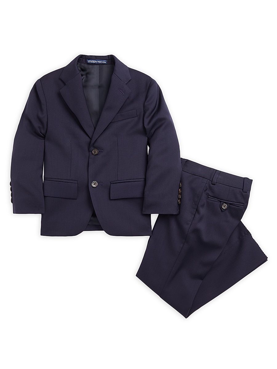 Boy's Notch Lapel Two-Button Wool Suit - Classic Navy - Size 6