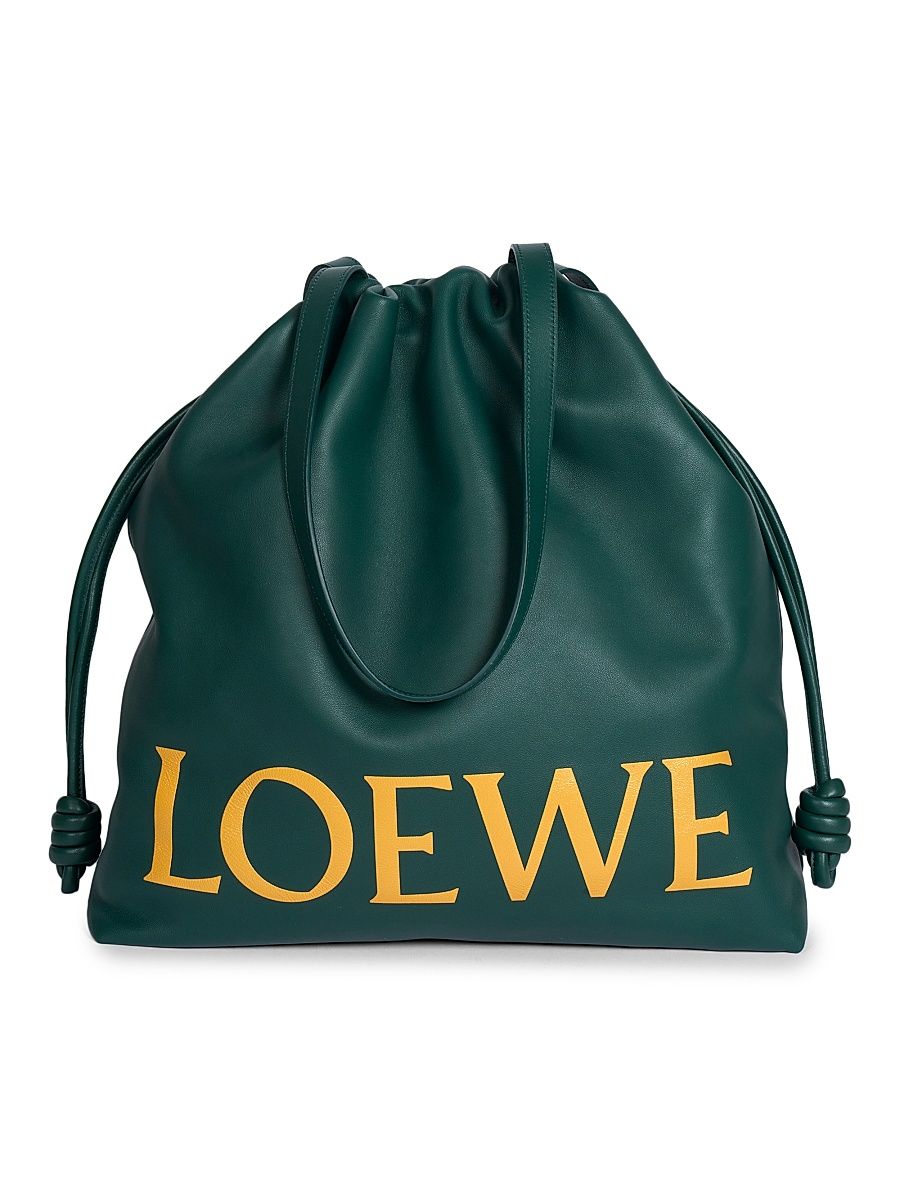 Men's Flamenco Logo Leather Tote Bag - Evergreen