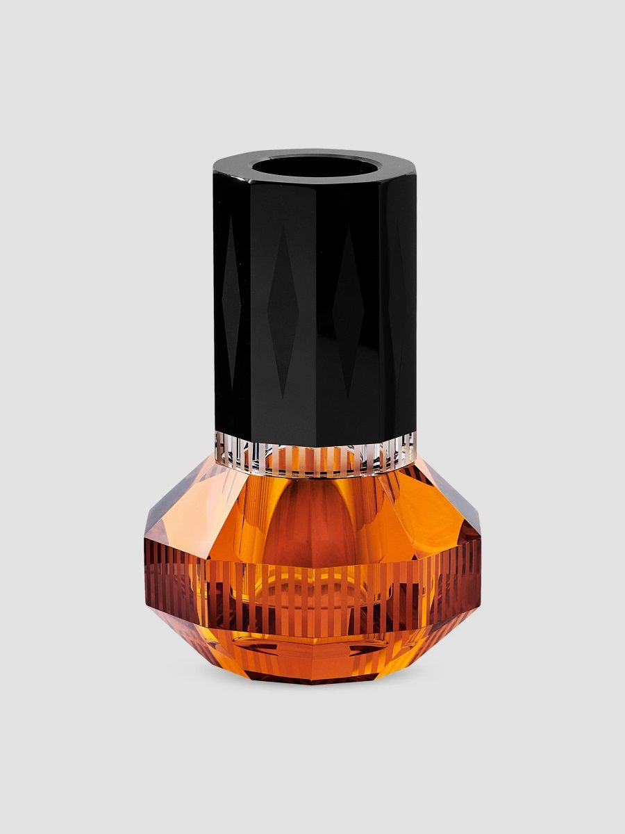 Reflections Copenhagen Chicago Crystal Vase - Amber