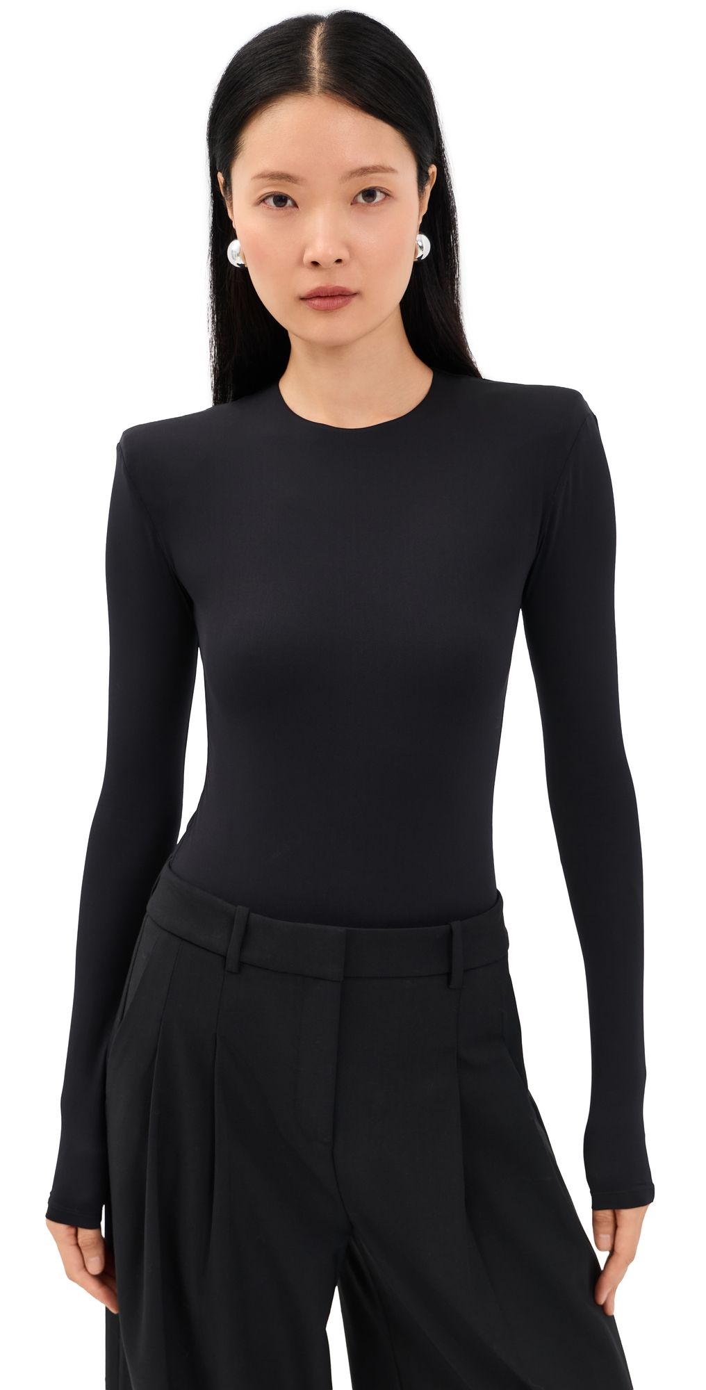 WARDROBE. NYC RHW Blade Thong Bodysuit Black XS