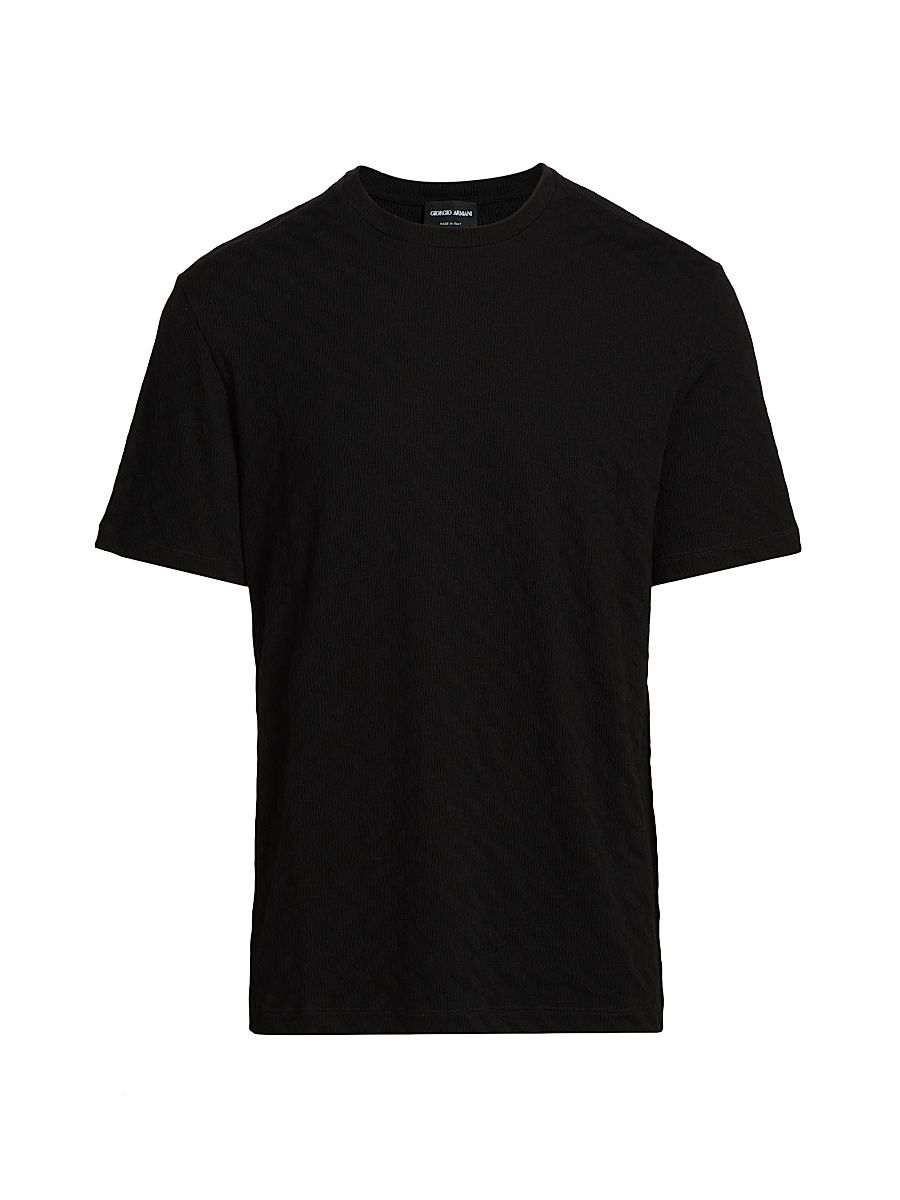 Men's Textured Solid T-Shirt - Black - Size 38