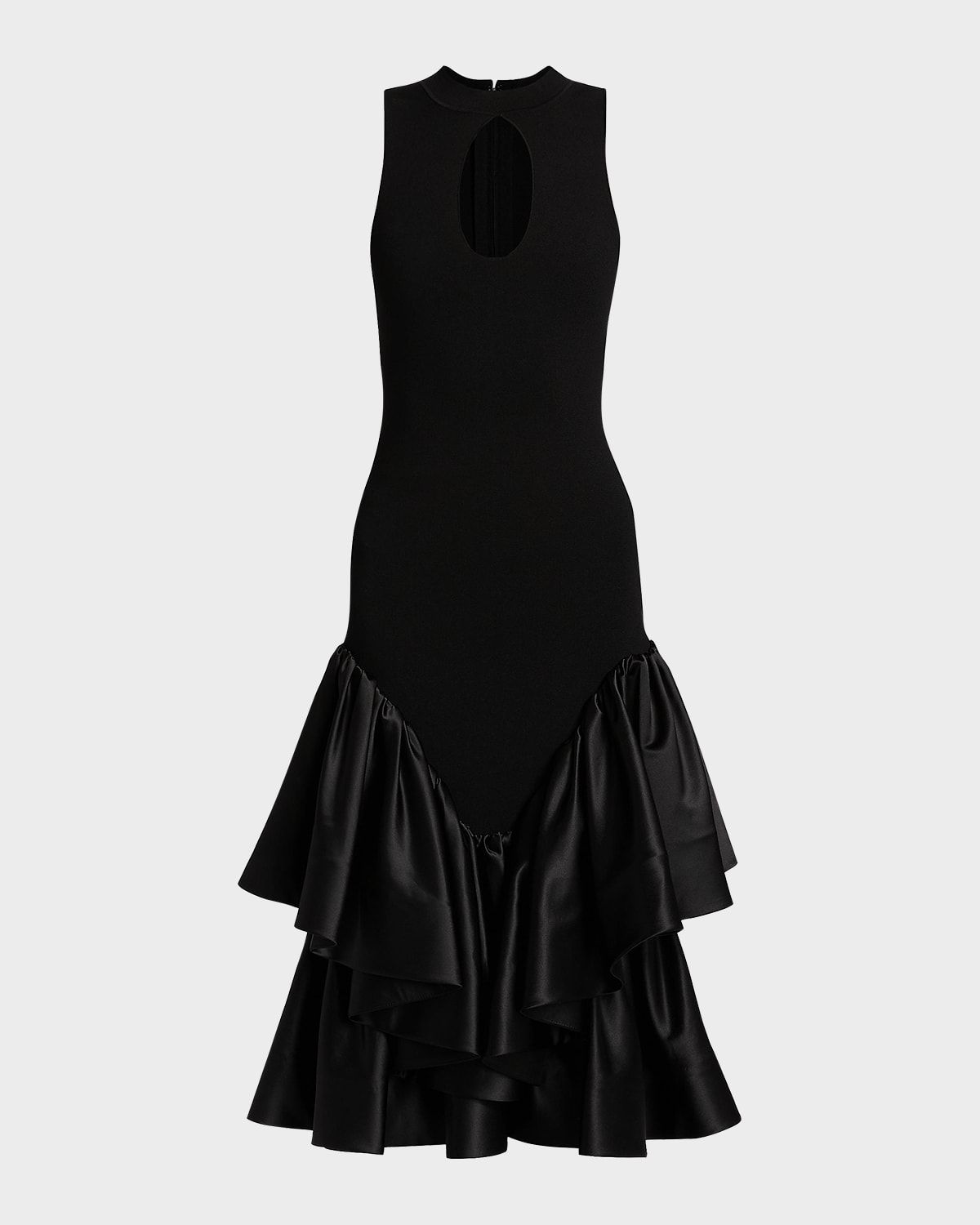 Antoinette Cutout Ruffle Knit Midi Dress