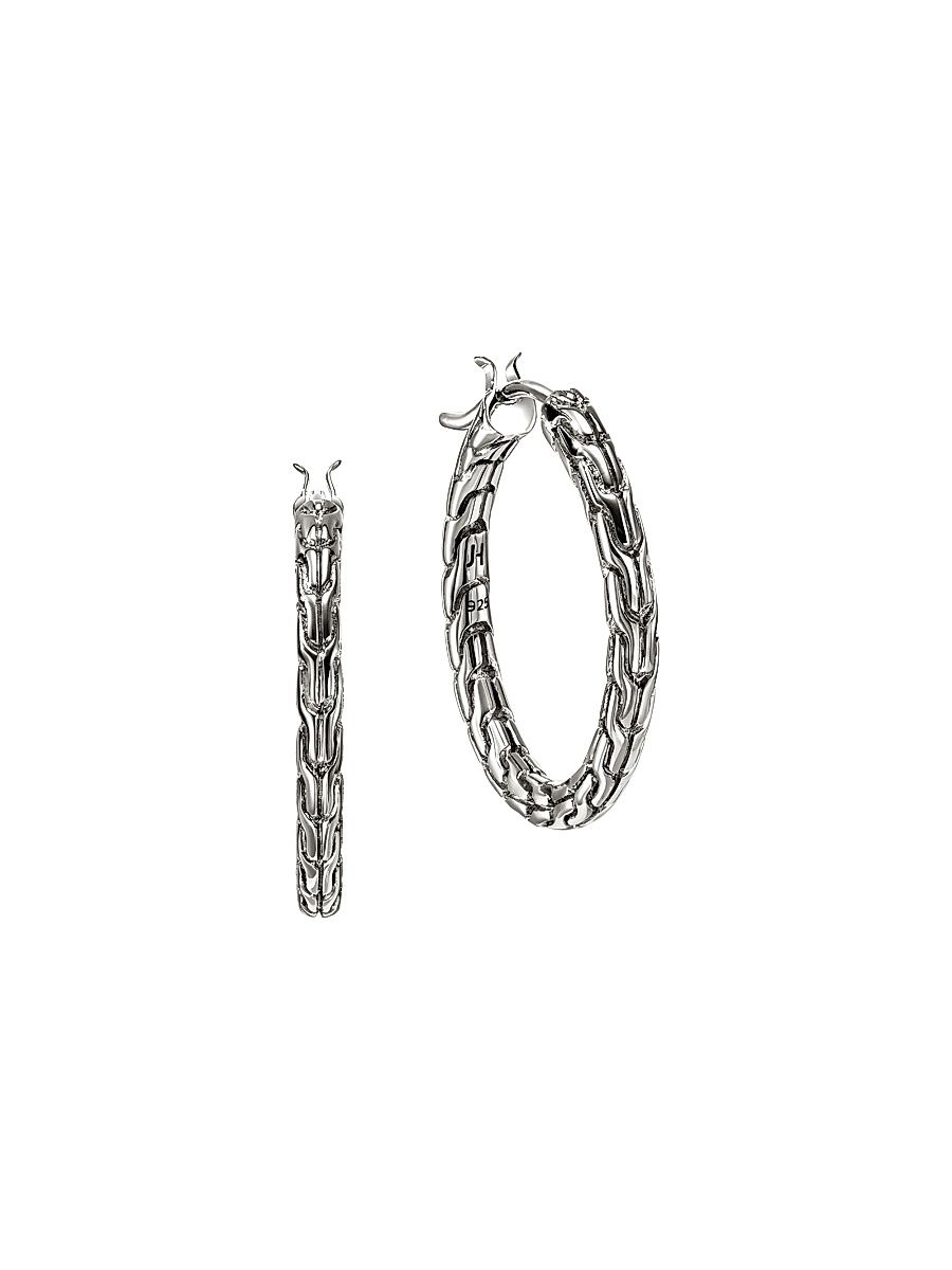 Women's JH Essentials Sterling Silver Hoop Earrings/22MM - Silver