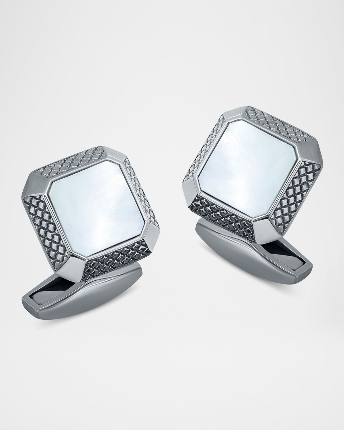 Men & apos;s Sterling Silver Mother-of-Pearl Cufflinks
