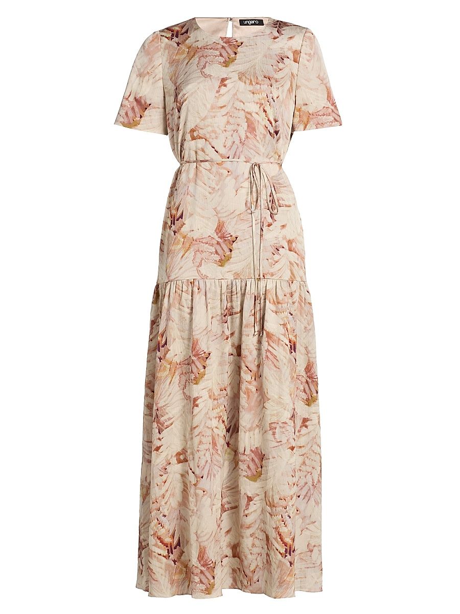 Women's Billie Petal Print Midi-Dress - Natural Multi - Size XXL