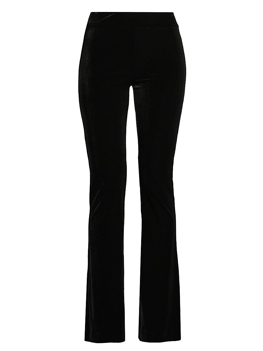 Women's Bellini Velvet Flared Pants - Black - Size 12