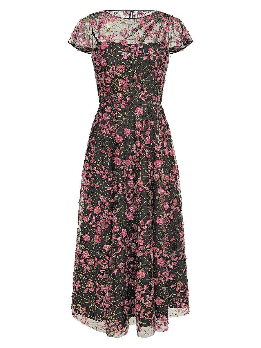 Women's Mariah Beaded A-Line Cocktail Dress - Black Zinnia - Size 6