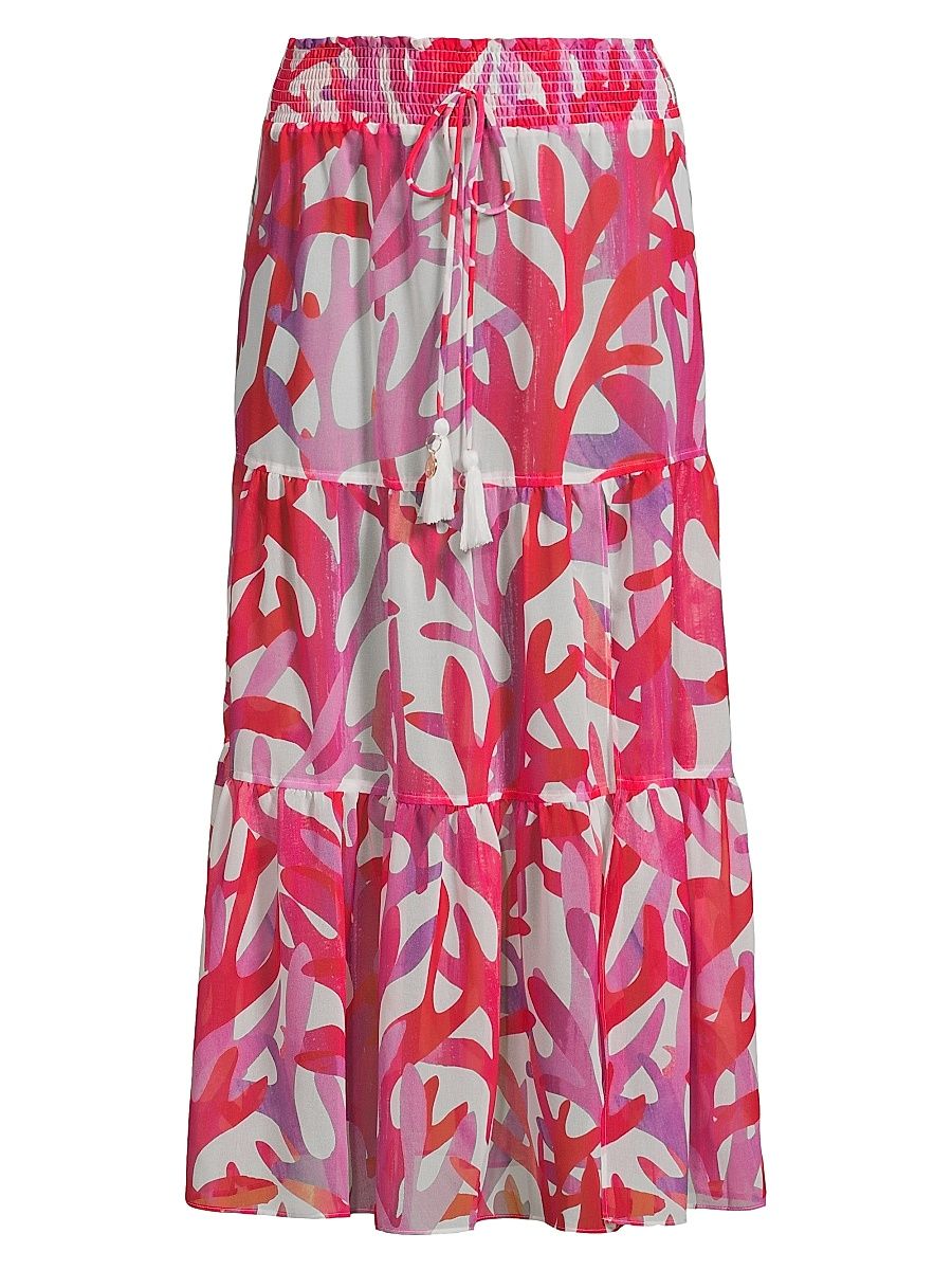 Women's Jem Under The Sea Cover-Up Skirt - Pink Multi - Size Medium