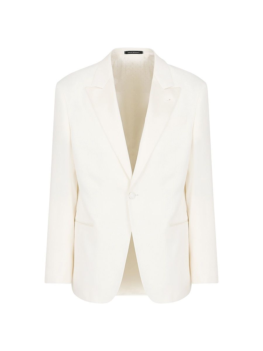 Men's Solid Bamboo Dinner Jacket - White Cream - Size 44