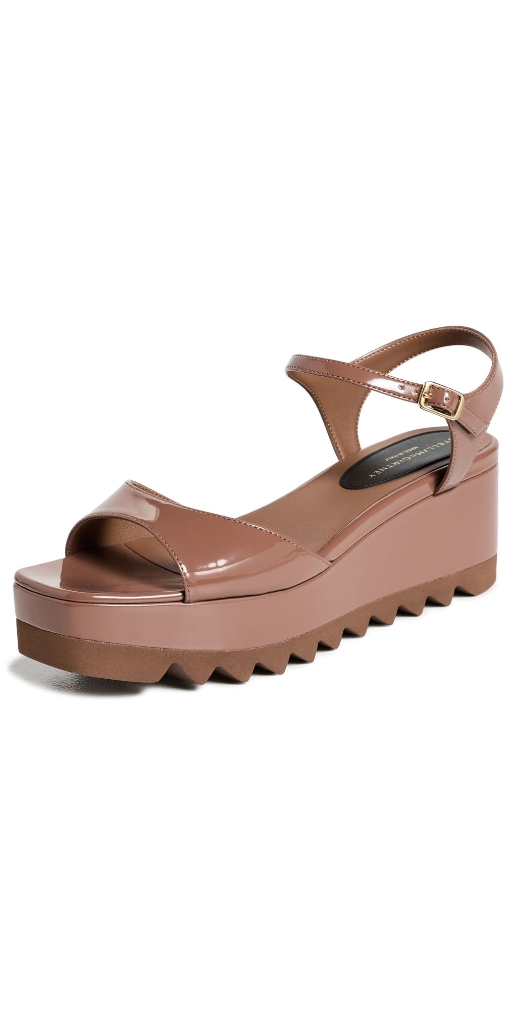 Stella McCartney Elyse Patent Alter Mat Sandals Macaroon 35