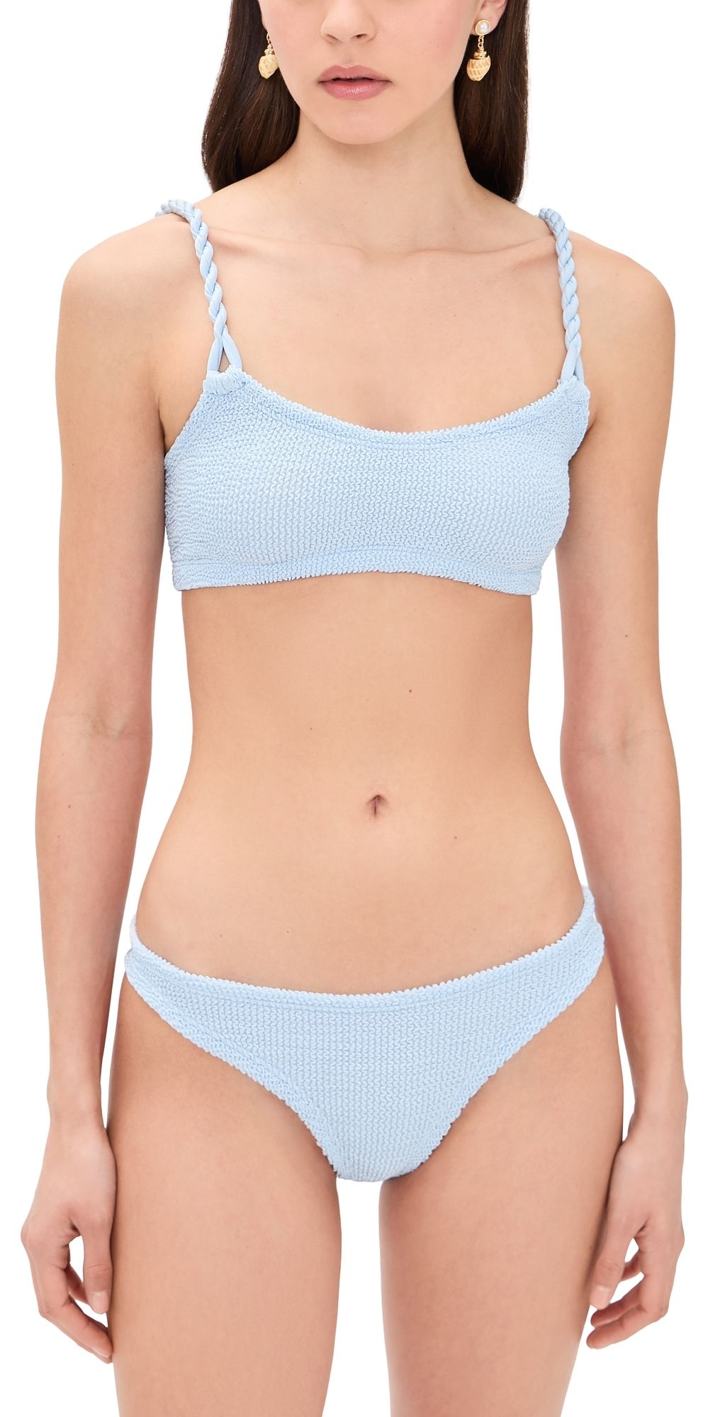 Hunza G Phoebe Bikini Set Metallic Ice Blue One Size