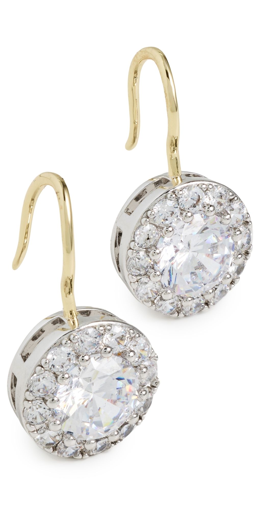 SHASHI Two Toned French Hook Earrings Gold/Silver One Size