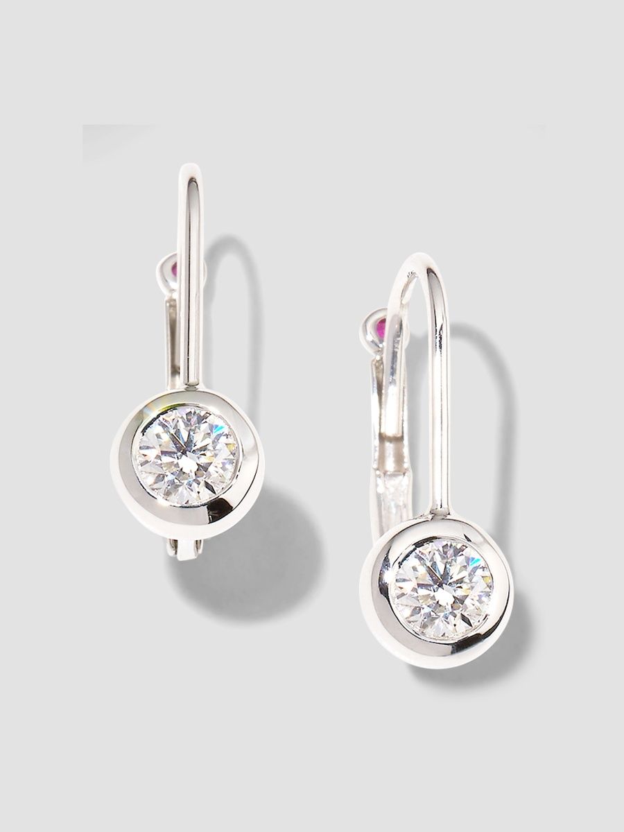 Roberto Coin Women's 18K White Gold & 0.48 TCW Diamond Bezel-Drop Earrings - White Gold