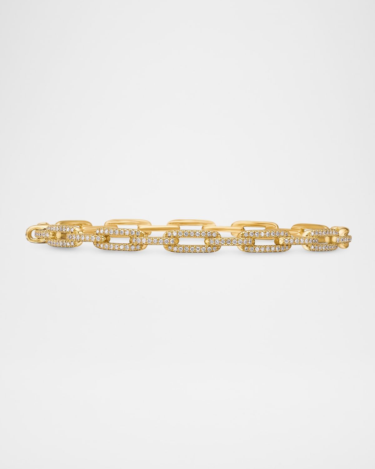 Stax Chain Link Bracelet with Diamonds in 18K Yellow Gold