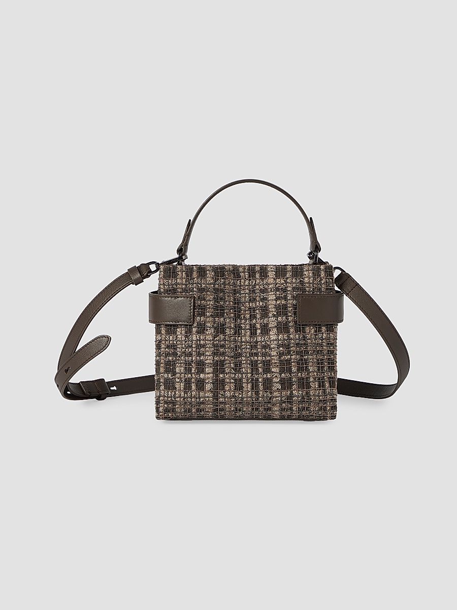 Women's Essence Small Top Handle Bag in Suede - Brown