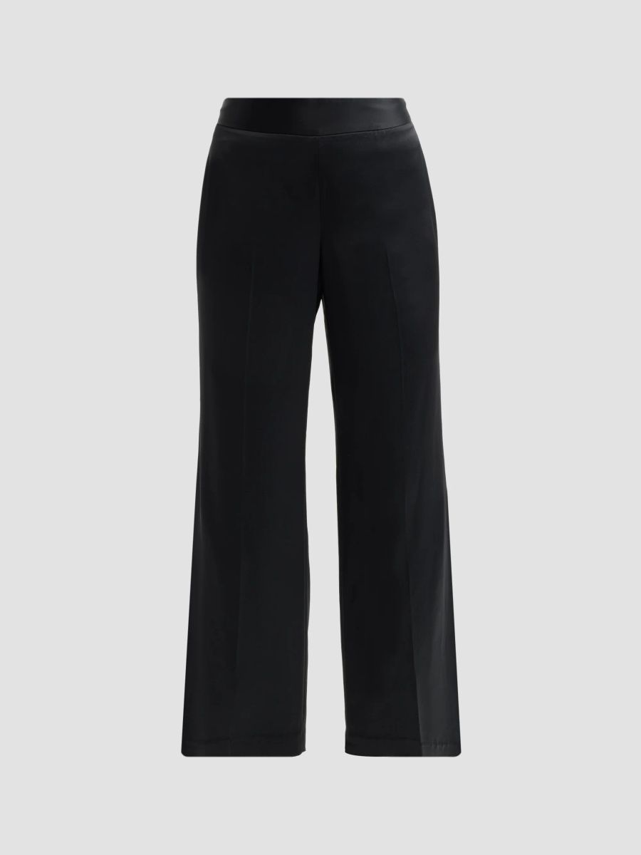 Elie Tahari Women's The Rylee Satin High-Rise Flare Pants - Noir - Size 16
