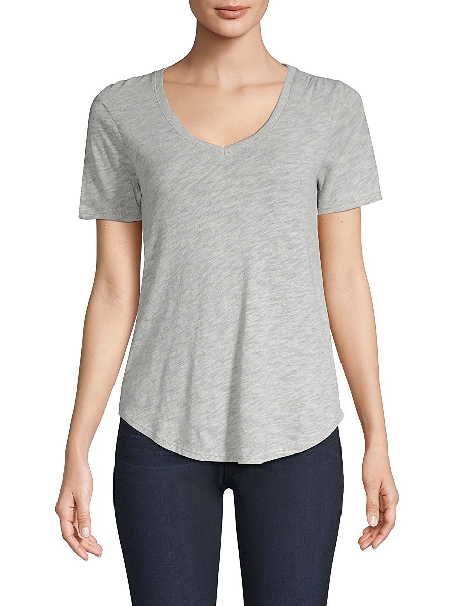Women's Curved-Hem Tee - Heather Grey - Size Large