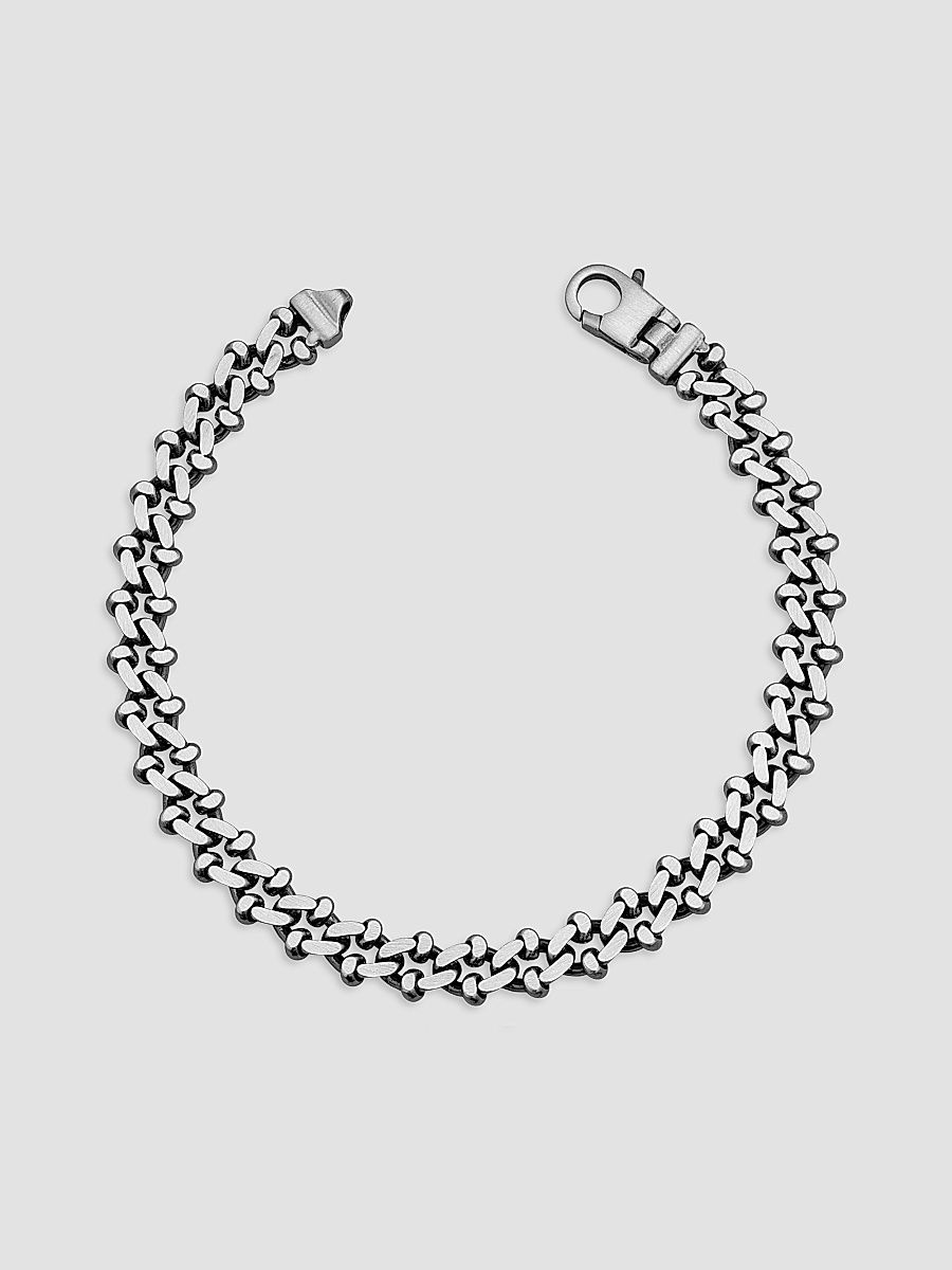 Men's On Track Bracelet in Sterling Silver - Silver