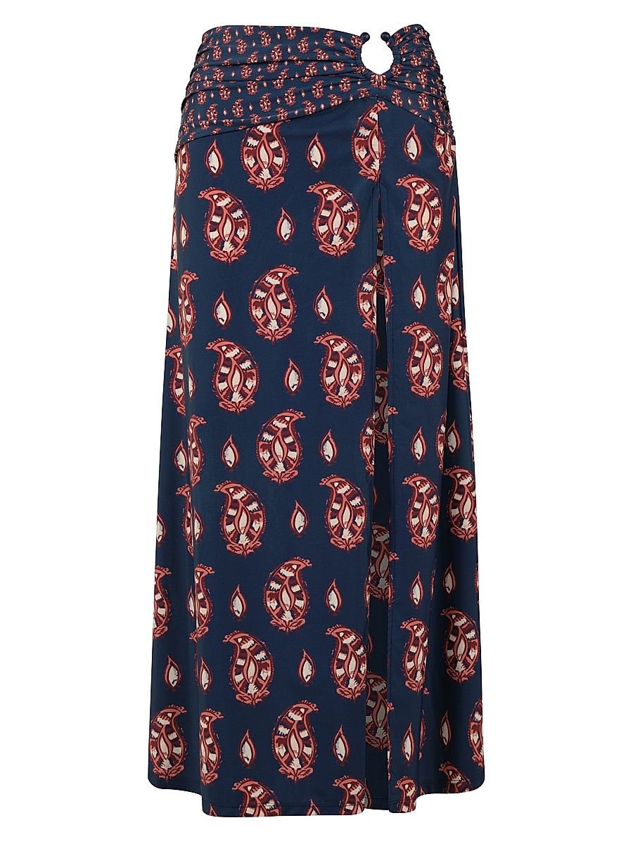 Women's Under The Sun Printed Ankle Skirt - Navy Rose - Size 4