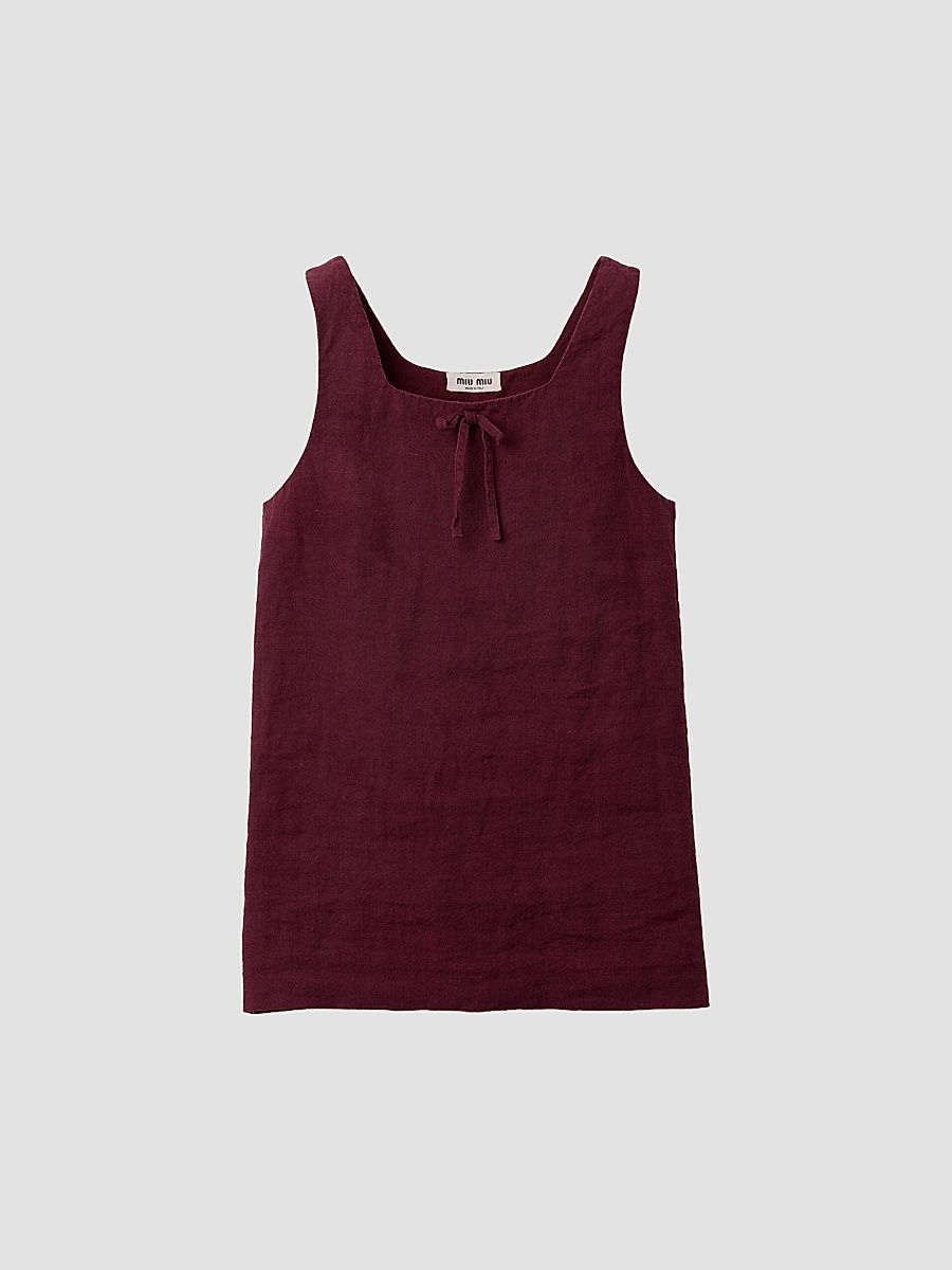Women's Linen Dress - Dark Red - Size 0