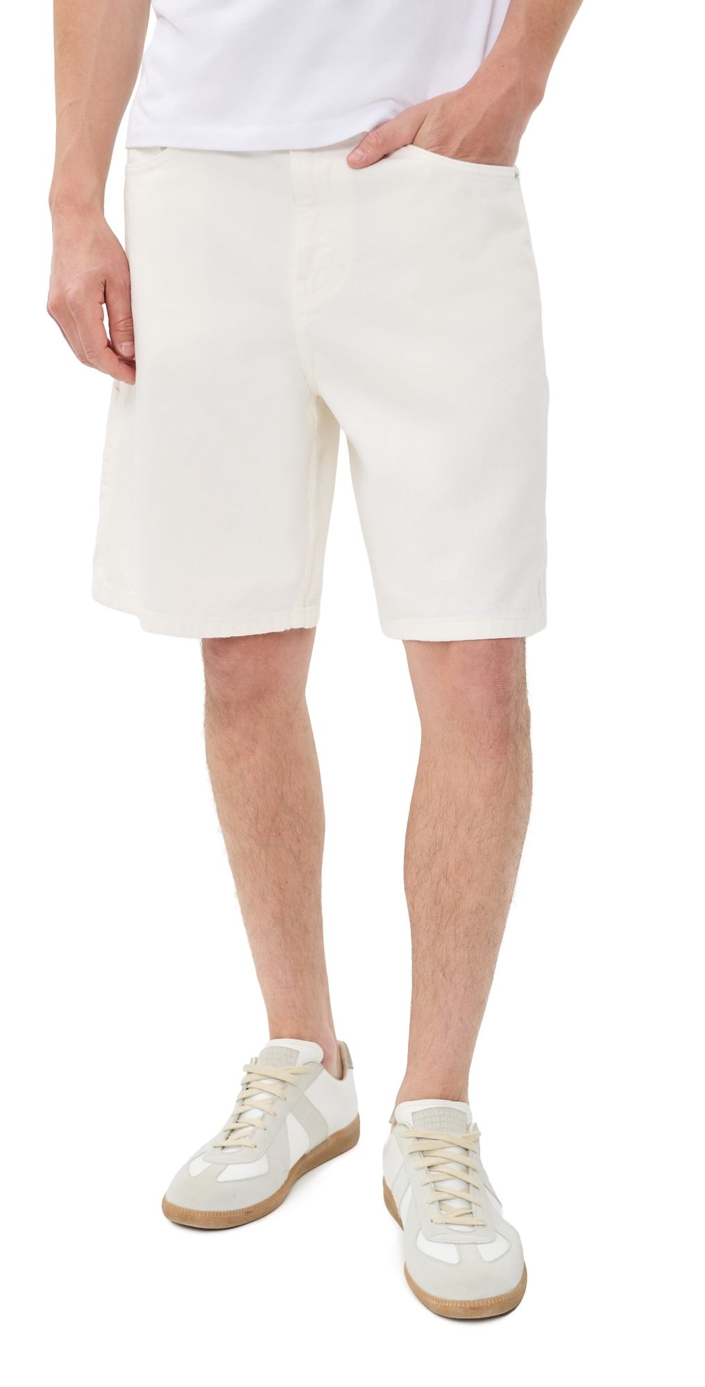 Les Deux Carpenter Denim Shorts Light Ivory 29