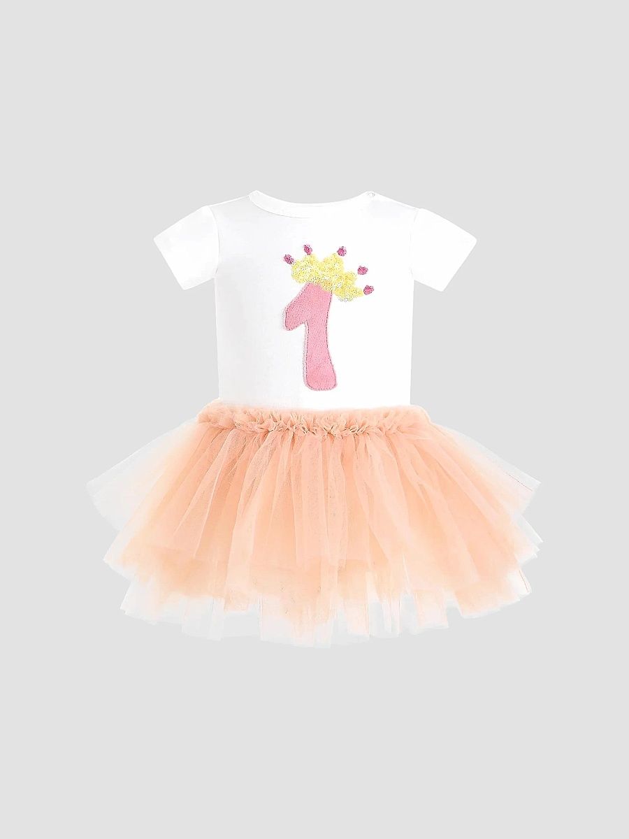 Baby Girl's Reina Birthday Dress - Peach - Size 12 Months