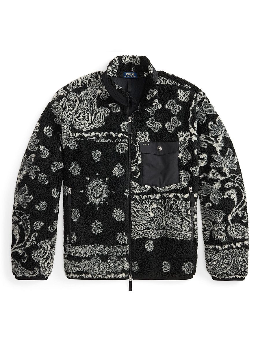 Men's Bandana Fleece Jacket - Yukon Patchwork Bandana - Size XXL