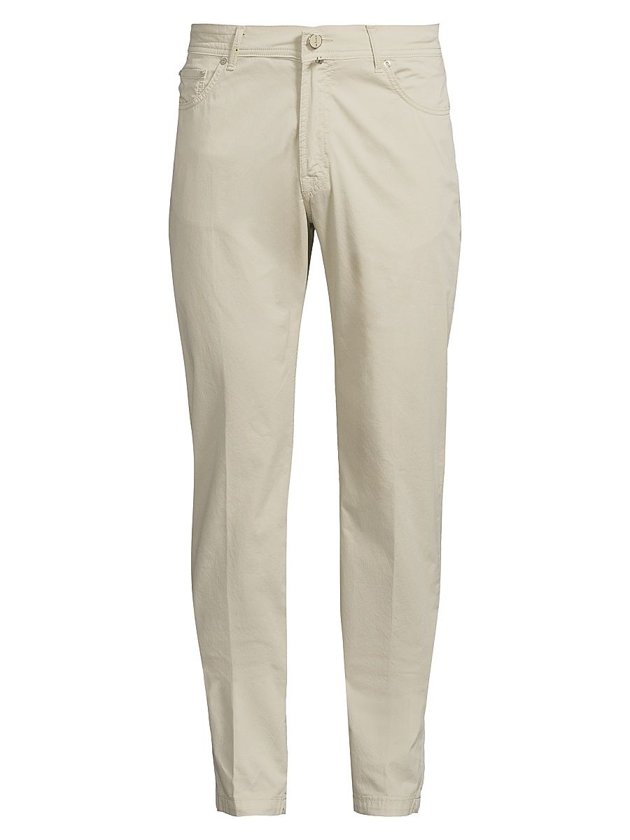 Men's Stretch-Cotton 5-Pocket Pants - Beige - Size 38