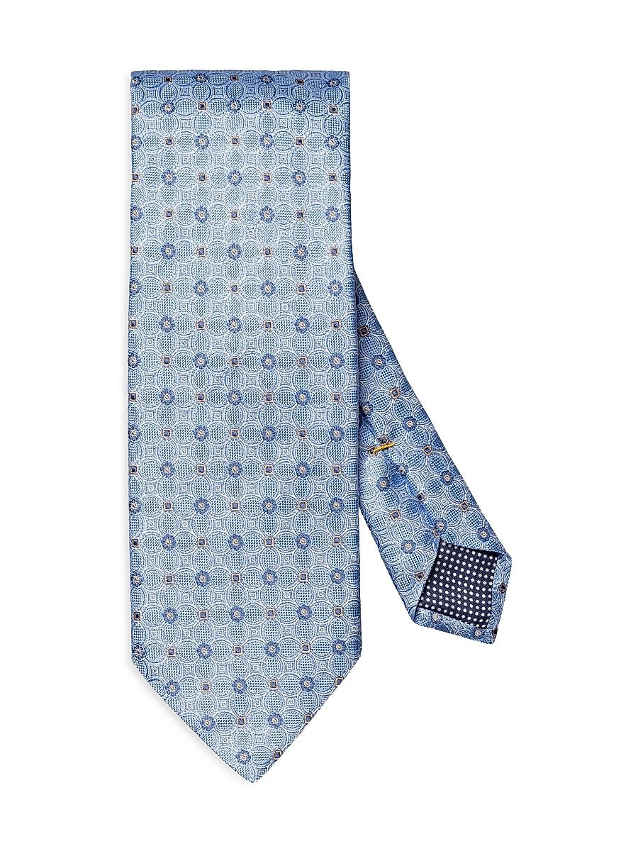 Men's Floral Silk Tie - Blue