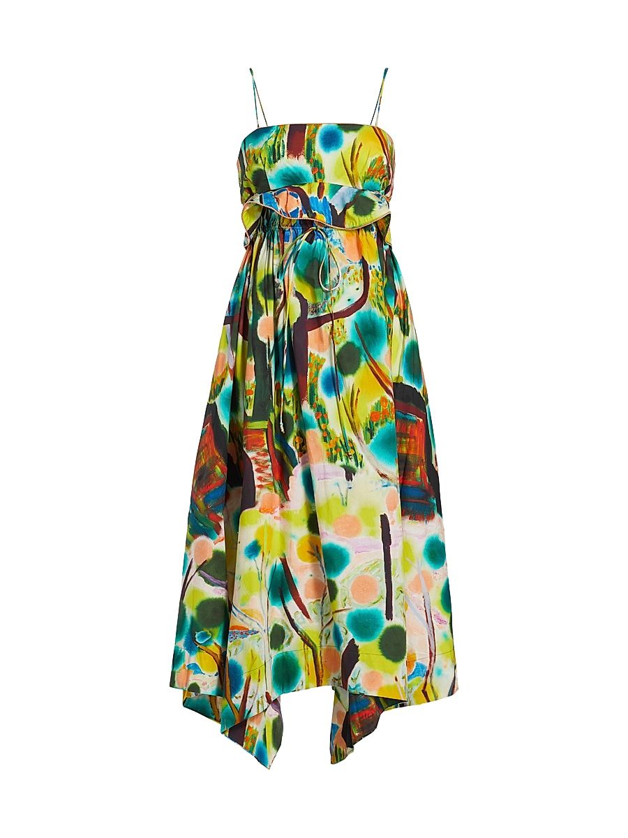 Women's Leighton Printed Cotton Midi-Dress - Ignoring The Present - Size 12