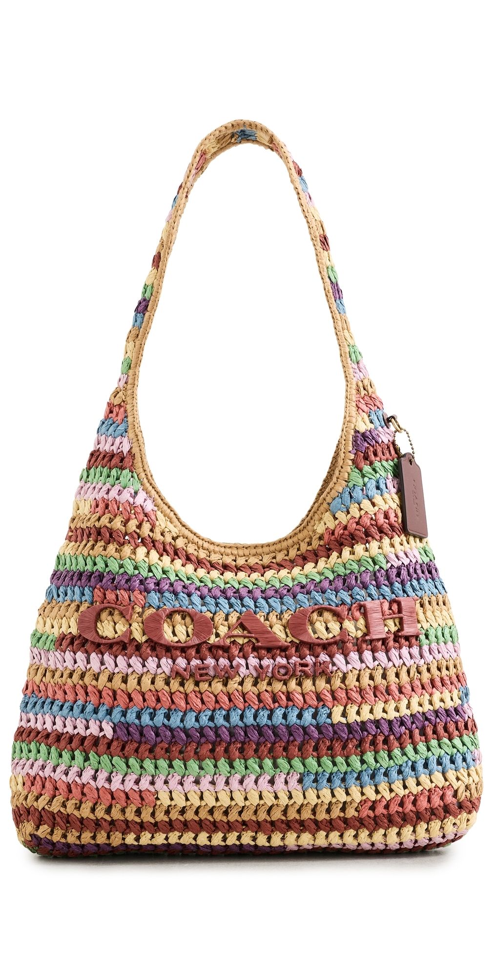 Coach Brooklyn Raffia Shoulder Bag 34 Multi One Size