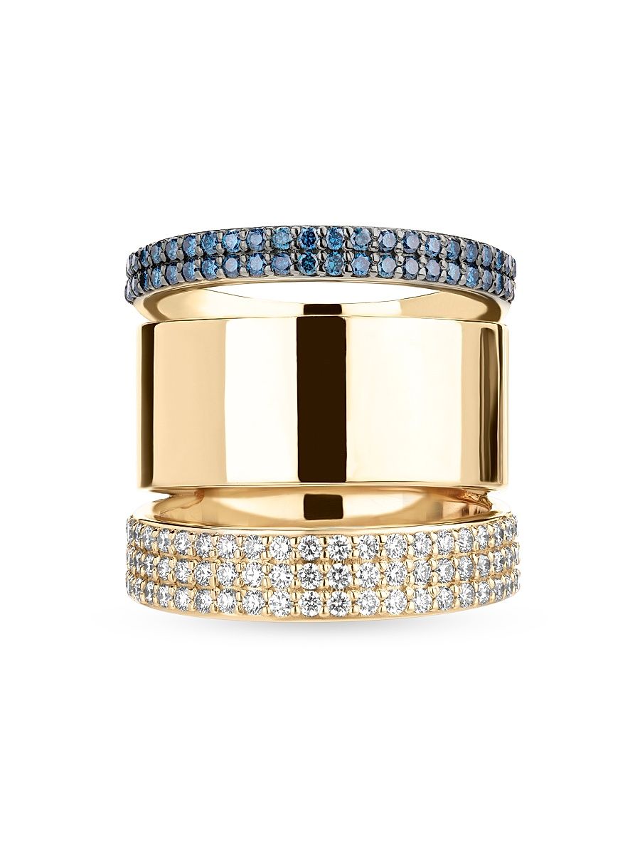 Women's Vanity 14K Yellow Gold & 0.74 TCW Diamond Triple-Band Ring - Yellow Gold - Size 8