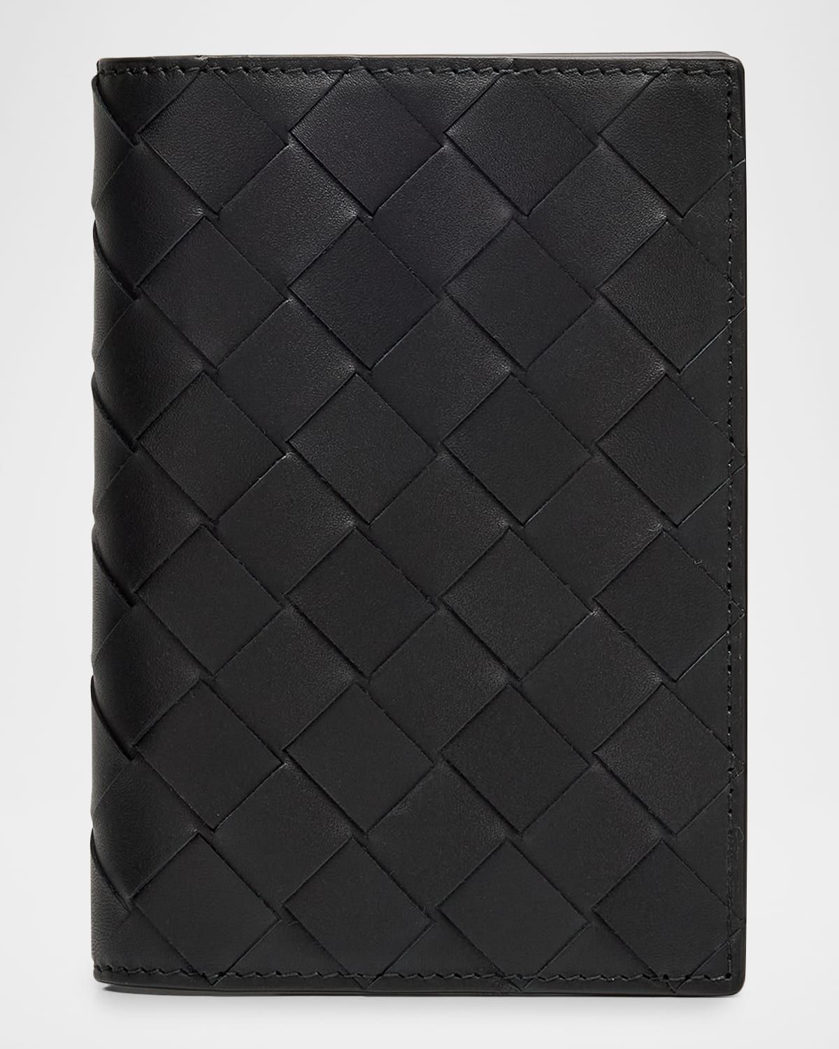 Men & apos;s Intrecciato Leather Passport Case