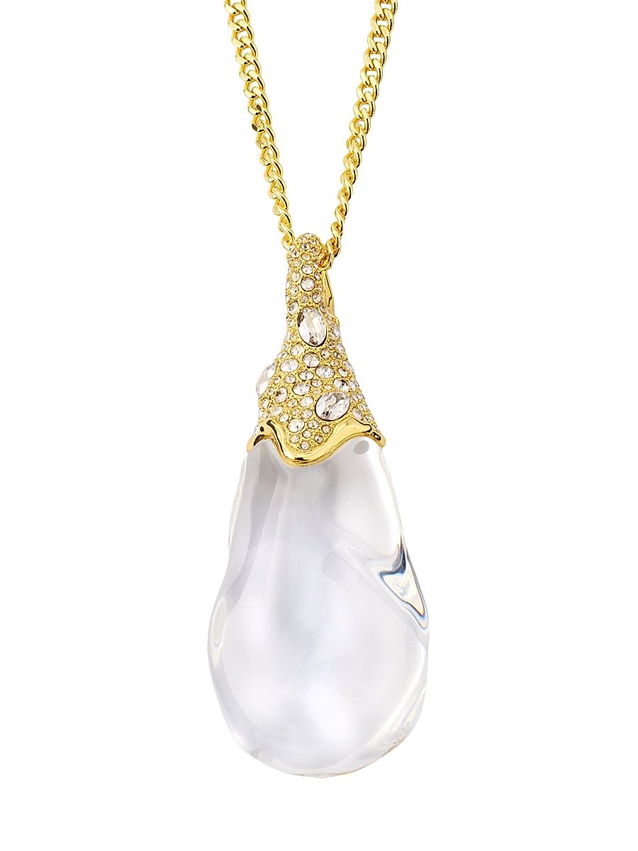 Women's Liquid Lucite Geode 14K-Gold-Plated & Crystal Pendant Necklace
