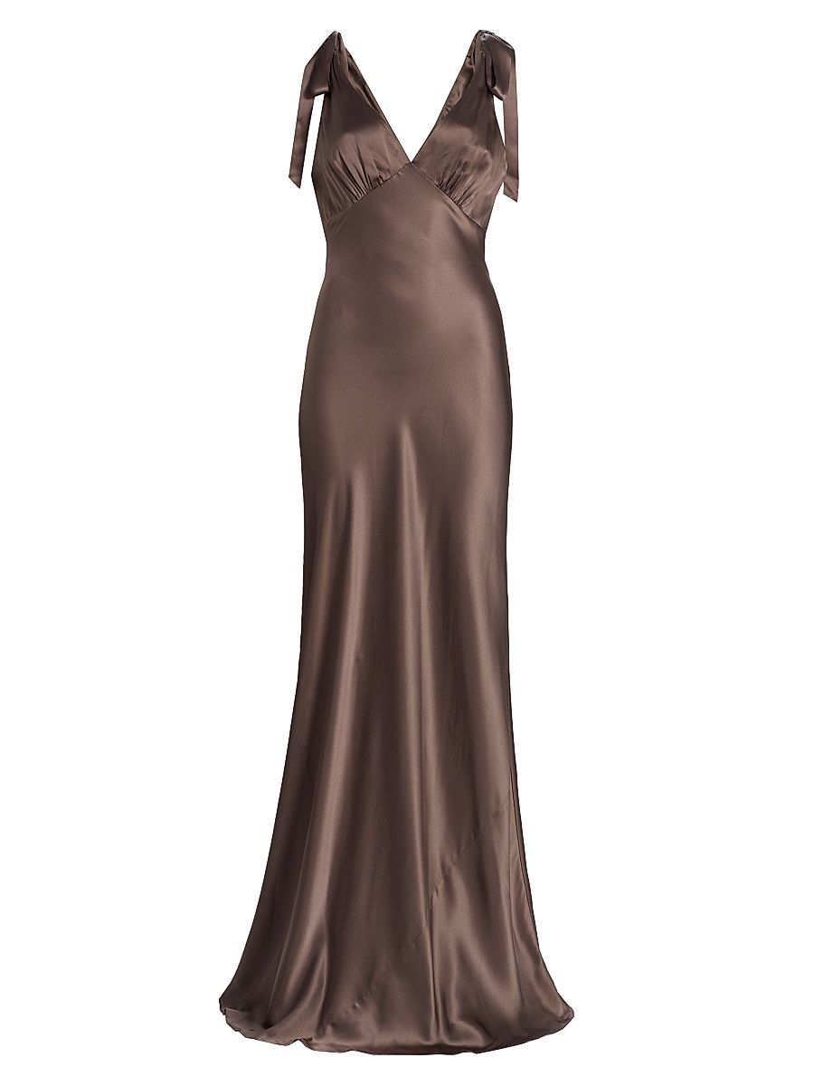 Women's Pernille Silk Tie-Strap Dress - Magnetic - Size Small