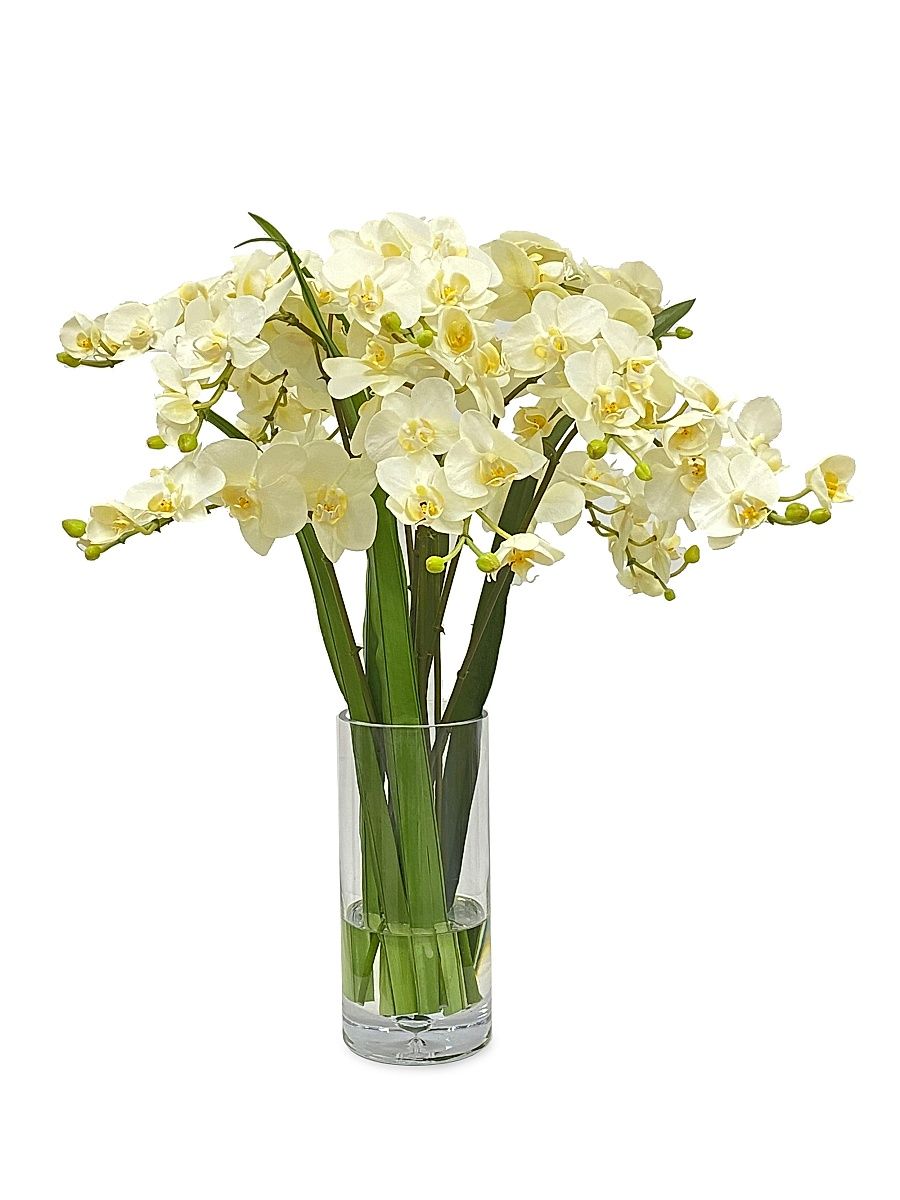 Faux Phalaenopsis Floral Arrangement - White