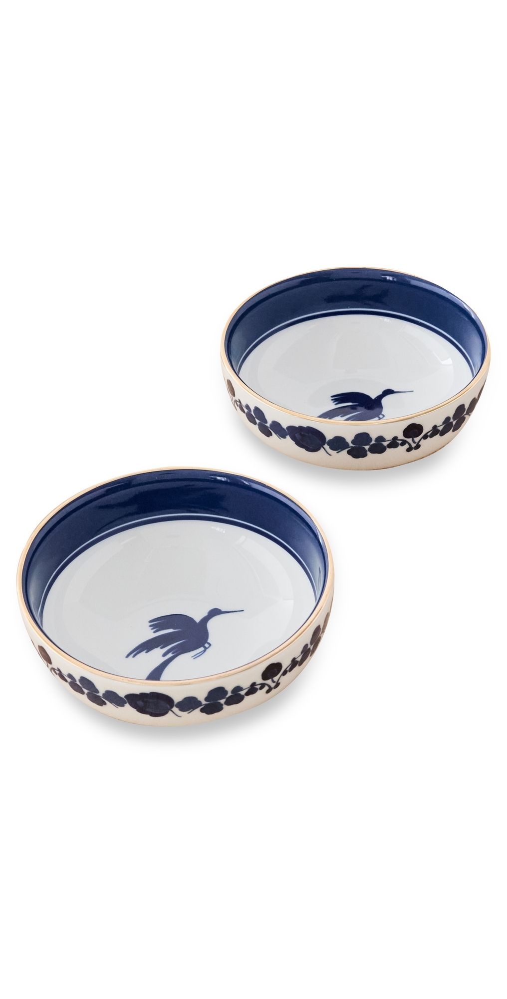 La DoubleJ Snack Bowl Set of 2 Wildbird Blu One Size