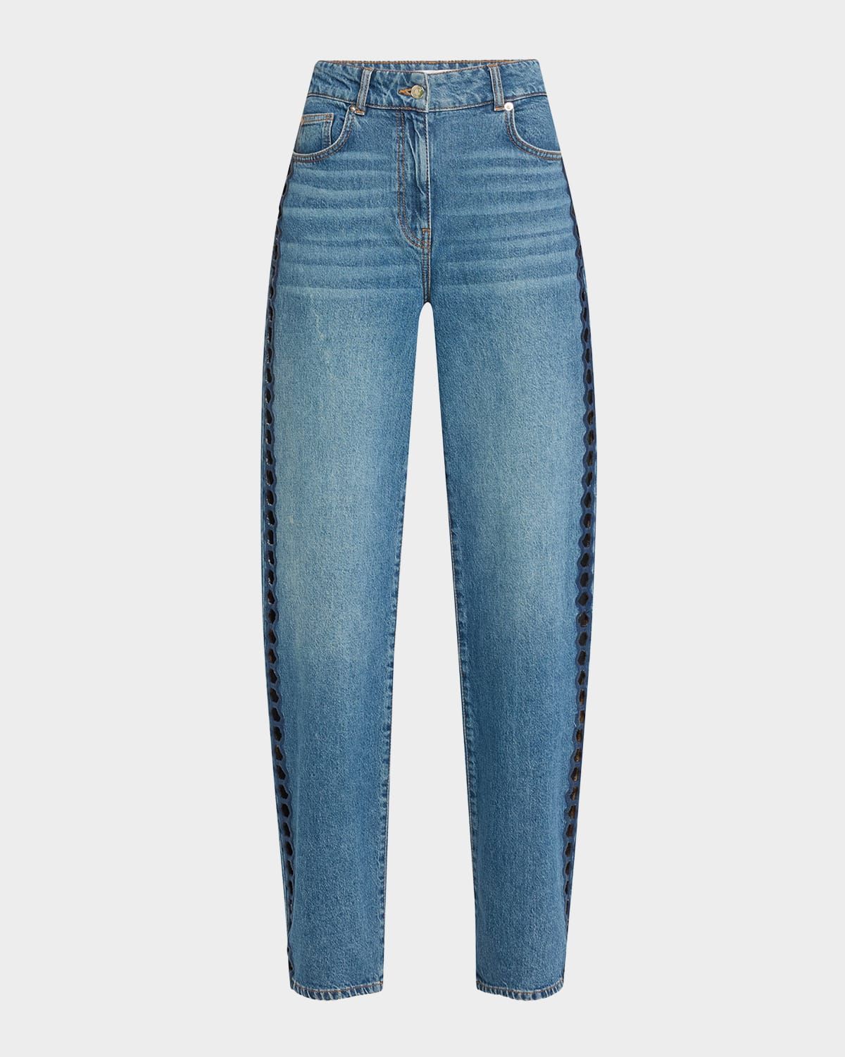 Gotz Cut-Out Straight-Leg Jeans