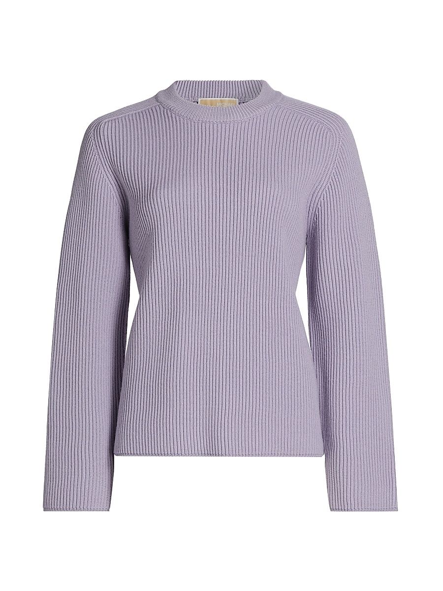Women's Merino Boxy Rib-Knit Sweater - Sweet Lilac - Size XL